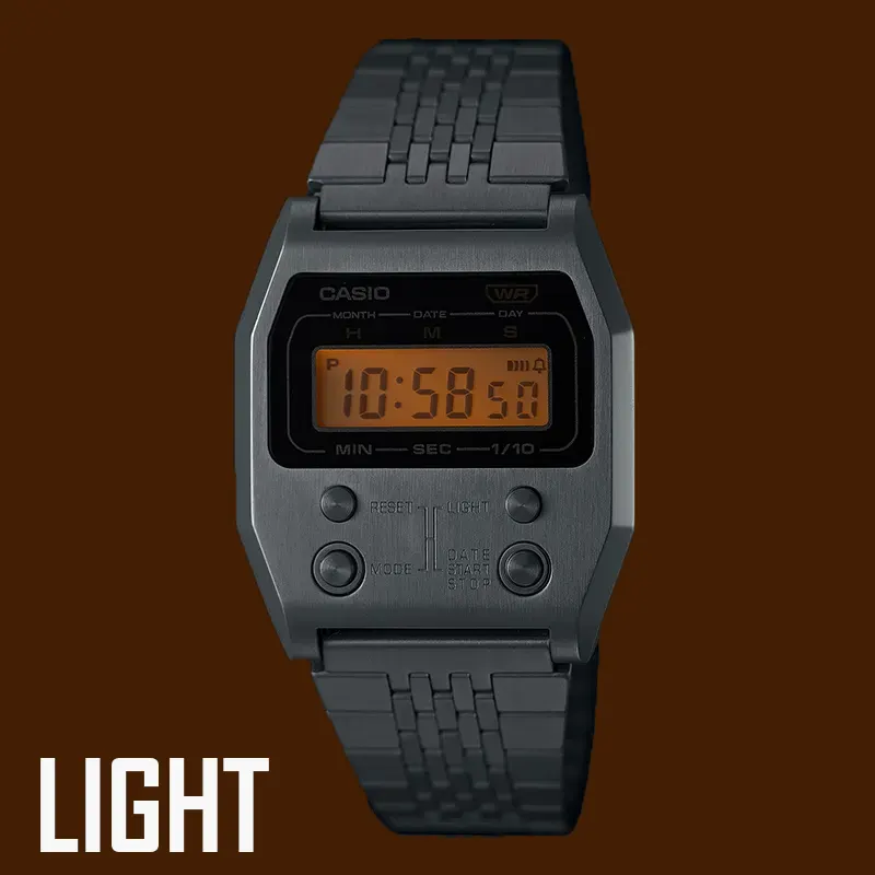 Casio Vintage Digital Silver Full Metal Men's Watch- A1100D-1DF